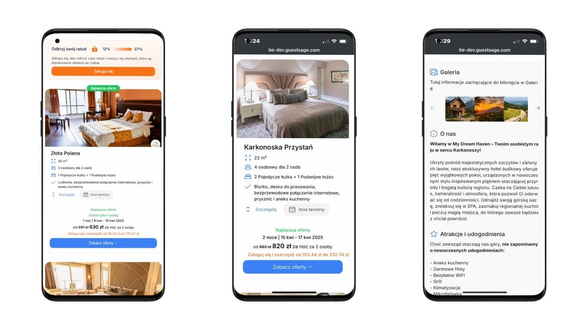 AI Booking Engine jest w pełni dostosowany do urządzeń mobilnych.
