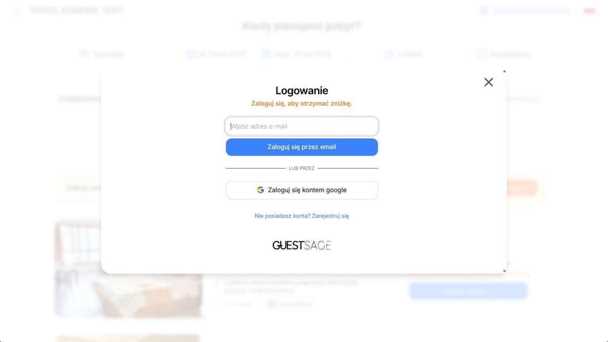 Okno logowania pozwala zalogować się także przez Google, co zdecydowanie przyspiesza cały proces.